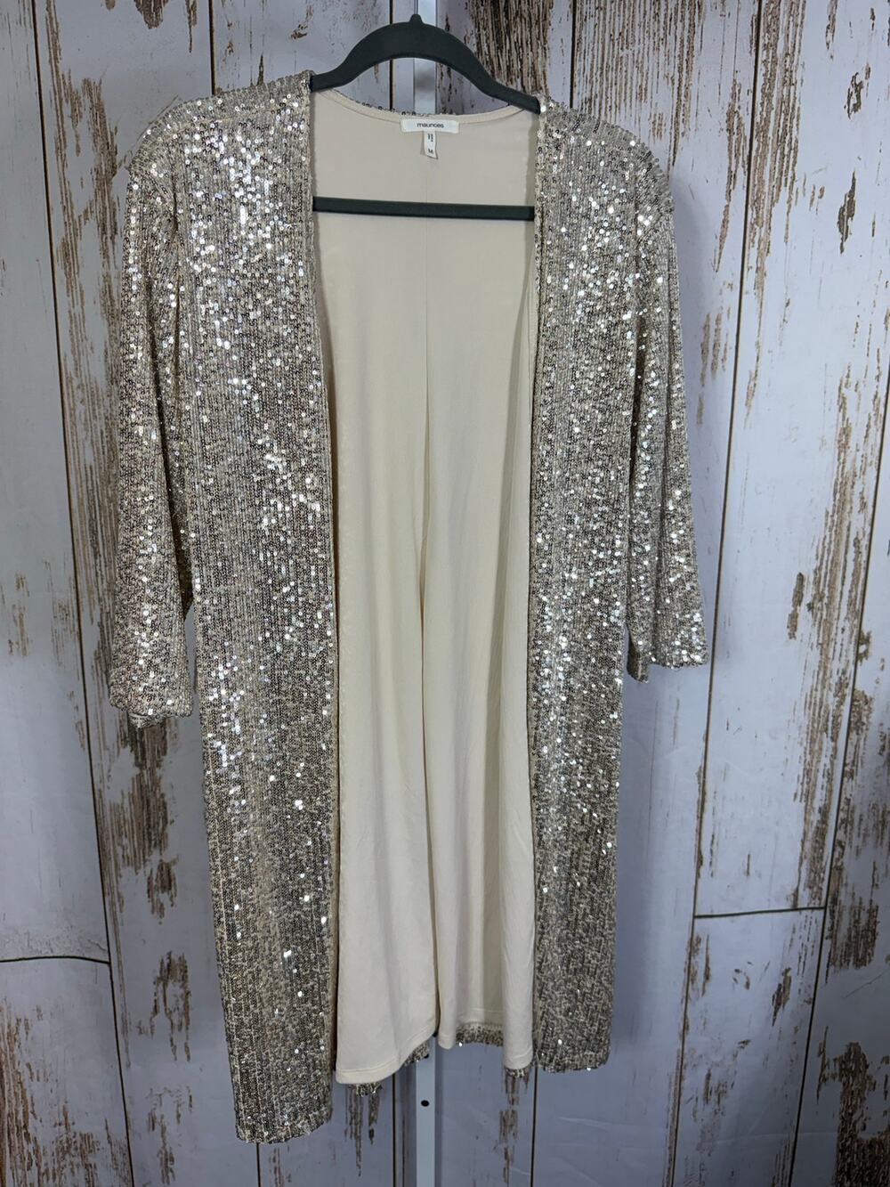 Maurices, Sequin Mid Length Duster Cardigan. Size Medium. Excellent condition!